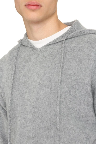 Shop The (alphabet) The (knit) - Knitted Hoodie In Grey