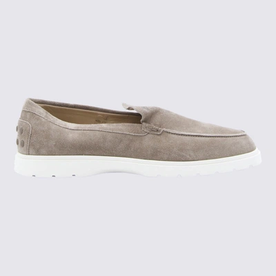 Shop Tod's Camel Suede Loafers In Brown