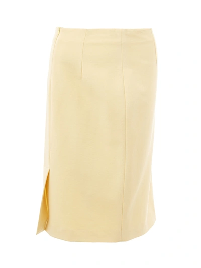 Shop Lardini Viscose Pencil Women's Skirt In Yellow