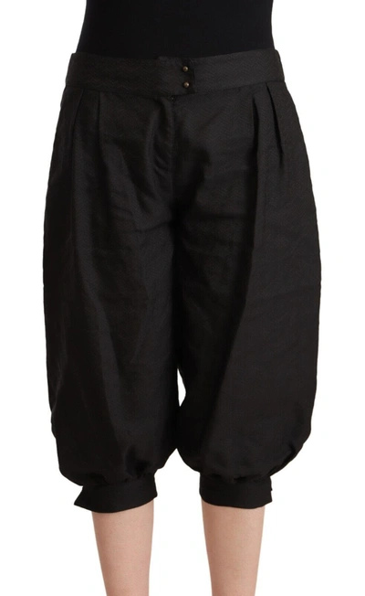 Shop Gf Ferre' Viscose Cropped Harem Women's Pants In Black
