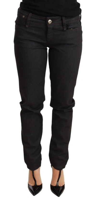 Shop Ermanno Scervino Low Waist Skinny Slim Trouser Cotton Women's Jeans In Black