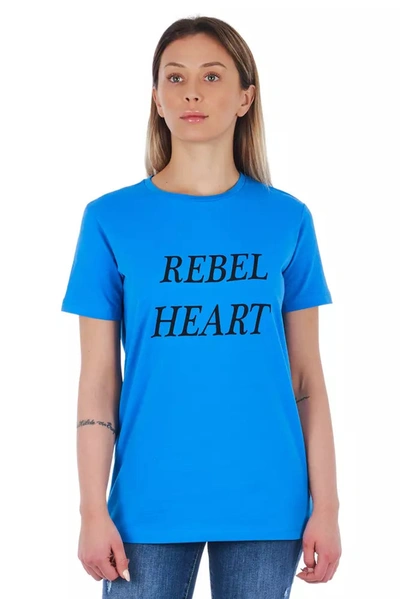 Shop Frankie Morello Cotton Tops & Women's T-shirt In Blue