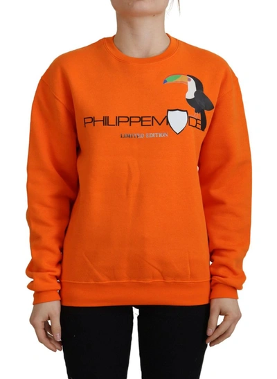 Shop Philippe Model Printed Long Sleeves Pullover Women's Sweater In Orange