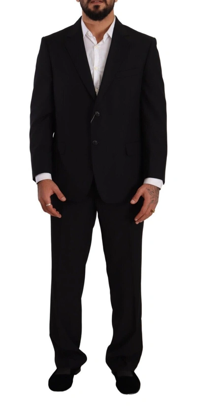 Shop Domenico Tagliente Polyester Single Breasted Formal Men's Suit In Black