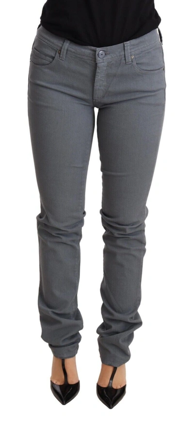 Shop Ermanno Scervino Low Waist Skinny Slim Trouser Cotton Women's Jeans In Grey