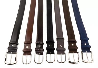 Shop Made In Italy Leather Di Calfskin Men's Belt In Multi
