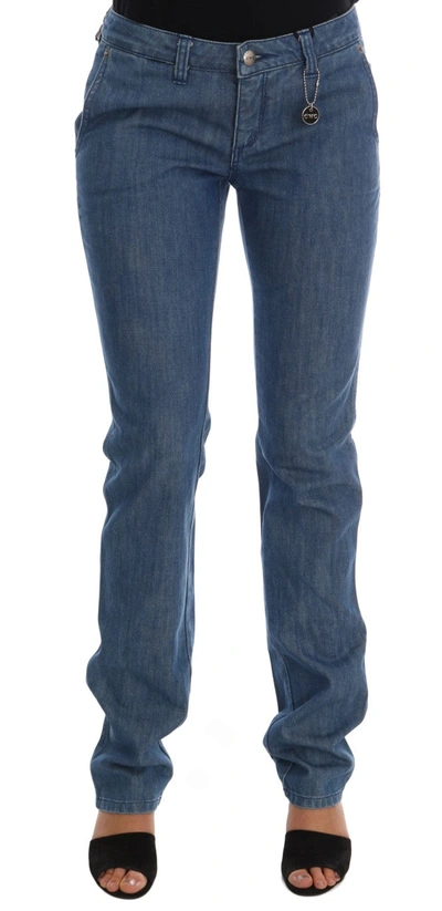 Shop Costume National Wash Cotton Slim Women's Jeans In Blue