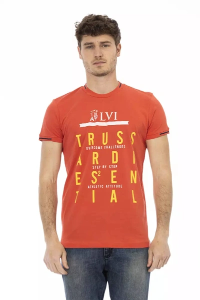 Shop Trussardi Action Cotton Men's T-shirt In Orange