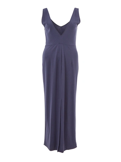 Shop Lardini Strap Long Viscose Women's Dress In Blue