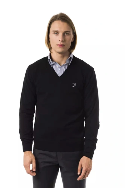 Shop Uominitaliani Merino Wool Men's Sweater In Black