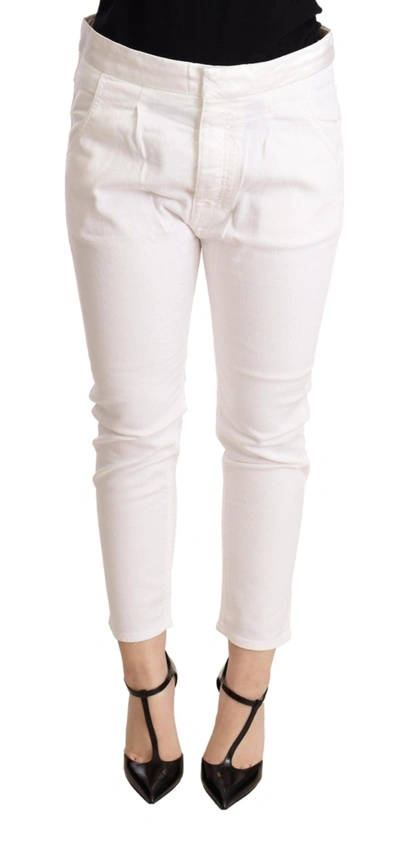 Shop Cycle Mid Waist Slim Fit Skinny Cotton Stretch Women's Trouser In White