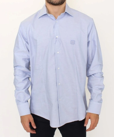 Shop Cavalli Cotton Men's Shirt In Blue