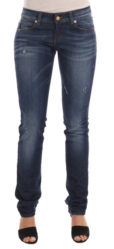 Shop John Galliano Wash Cotton Stretch Skinny Low Women's Jeans In Blue