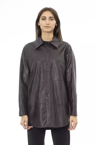 Shop Alpha Studio Polyethylene Women's Shirt In Brown