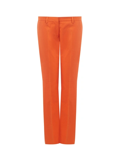 Shop Lardini Cotton Chino Women's Trousers In Orange