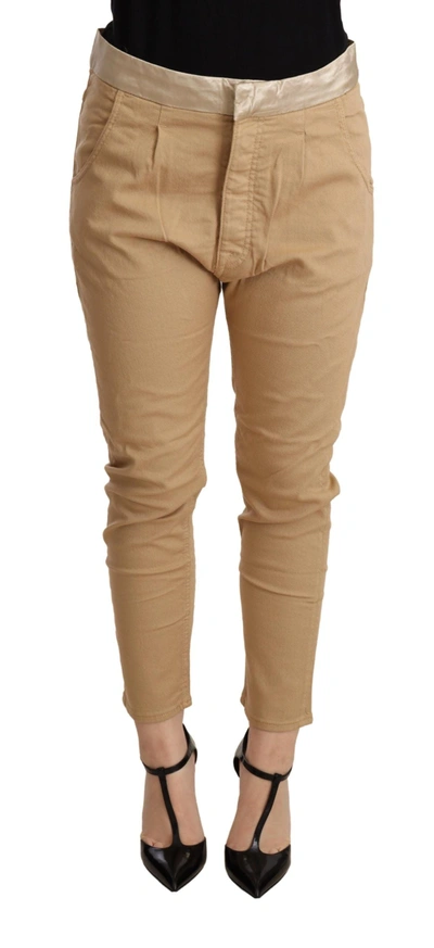 Shop Cycle Mid Waist Slim Fit Skinny Stretch Women's Trouser In Beige