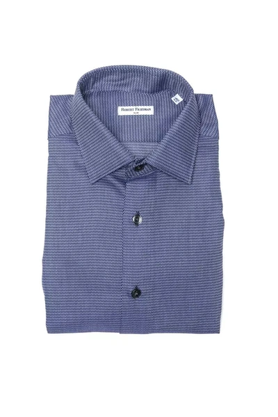 Shop Robert Friedman Cotton Men's Shirt In Blue