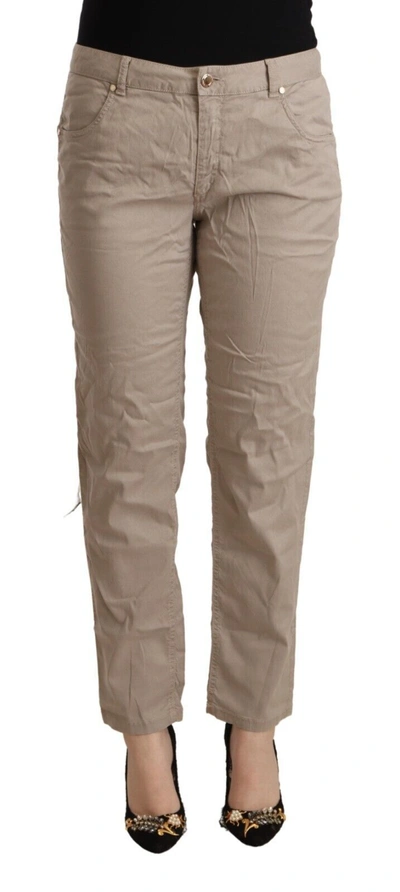 Shop Acht Tencel Mid Waist Tape Casual Women's Pants In Beige