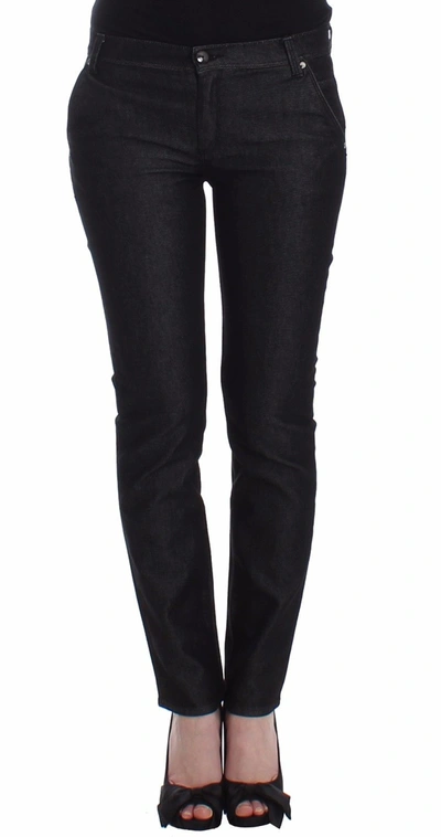 Ermanno Scervino Chic Dark Blue Low Waist Skinny Jeans In Black