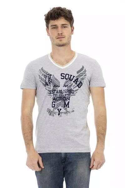 Shop Trussardi Action Cotton Men's T-shirt In Grey