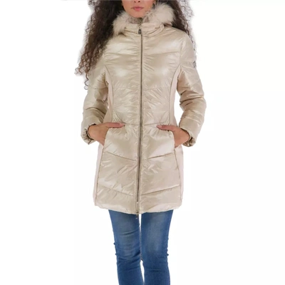Shop Yes Zee Polyamide Jackets & Women's Coat In Beige