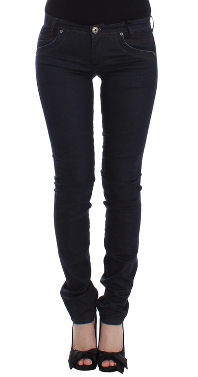 Ermanno Scervino Chic Dark Blue Low Waist Skinny Jeans In Blue