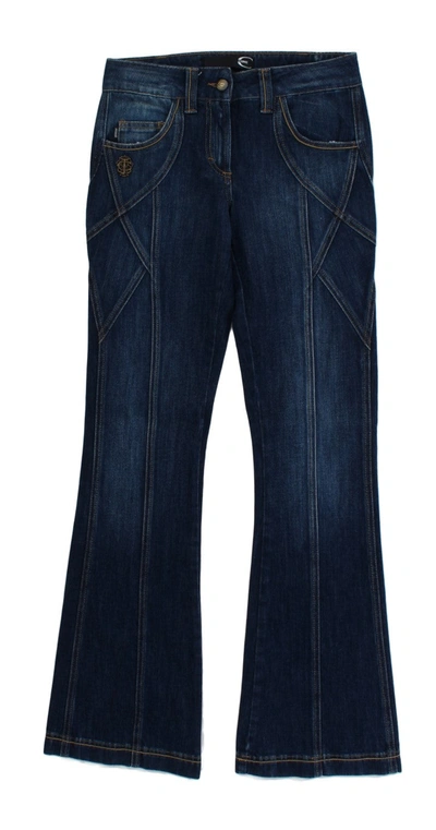 Shop Cavalli Cotton Stretch Low Waist Women's Jeans In Blue