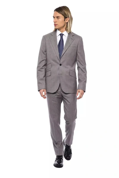 Shop Billionaire Italian Couture Wool Men's Suit In Grey