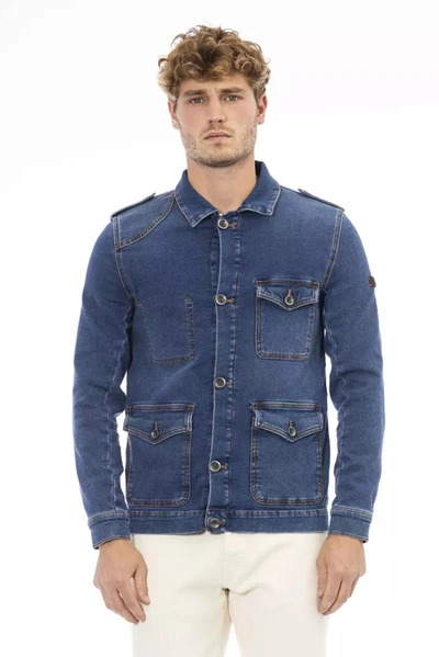 Shop Distretto12 Cotton Men's Jacket In Blue