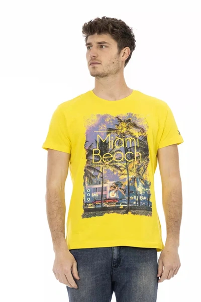 Shop Trussardi Action Cotton Men's T-shirt In Yellow