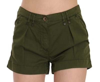 Shop Plein Sud Mid Waist 100% Cotton Mini Women's Shorts In Green