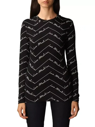 Shop Love Moschino Viscose Tops & Women's T-shirt In Black