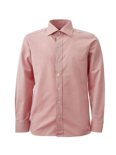 Shop Tom Ford Contrasting Hem Regular Fit Men's Shirt In Pink