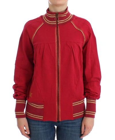 John Galliano Pink Mock Zip Cardigan Sweatshirt Sweater In Pink