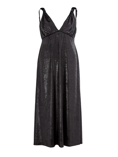 Shop Lardini Embellished Velvet Effect Women's Dress In Black