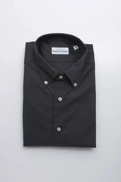 Shop Robert Friedman Cotton Men's Shirt In Grey