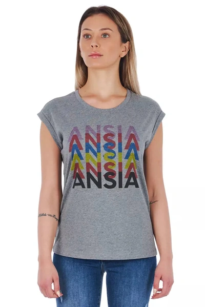 Shop Frankie Morello Cotton Tops & Women's T-shirt In Grey