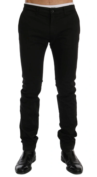 Shop Gf Ferre' Cotton Stretch Chinos Men's Pants In Black