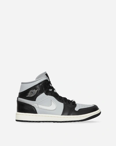 Shop Nike Wmns Air Jordan 1 Mid Se Sneakers Black / Light Smoke Grey In Multicolor