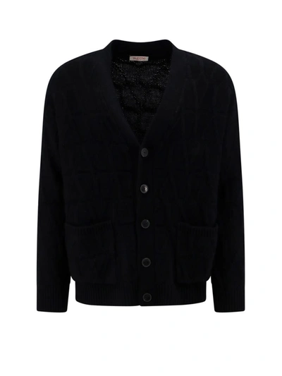 Shop Valentino Cardigan In Black