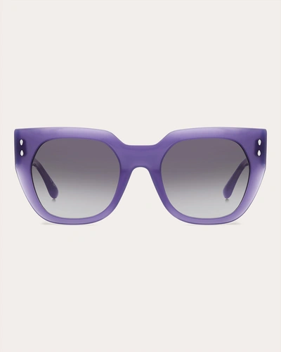 Shop Isabel Marant Women's Transparent Lilac & Gray Gradient Square Cat-eye Sunglasses In Purple