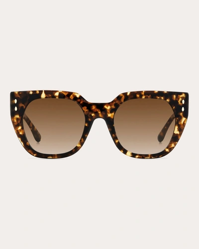 Shop Isabel Marant Women's Havana & Brown Gradient Square Cat-eye Sunglasses