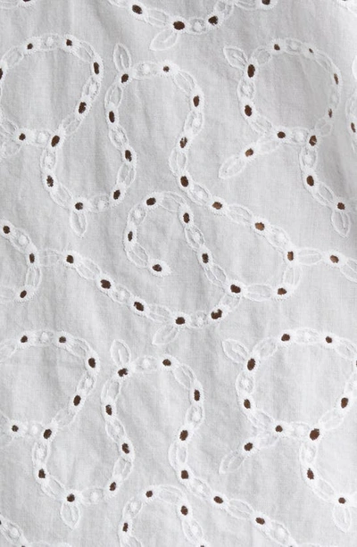 & Other Stories Eyelet Cotton Popover Blouse In White Embroidery