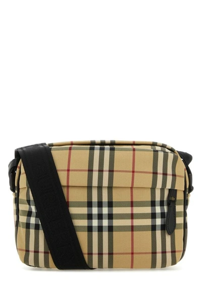 Shop Burberry Man Embroidered Fabric Paddy Crossbody Bag In Multicolor