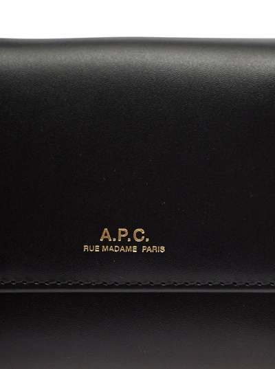 Shop Apc Portafoglio Con Logo Impresso In Pelle Nera Donna In Black
