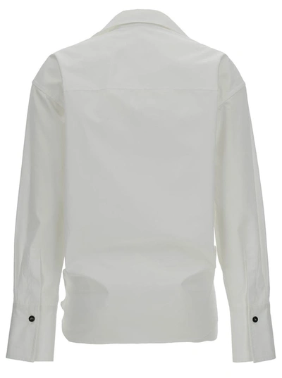 Shop Ferragamo White Shirt With Knot Detail In Cotton Woman