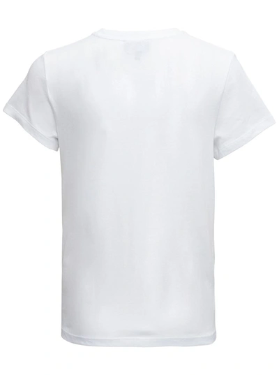 Shop Apc White T-shirt With Logo Print In Cotton Woman In Blu