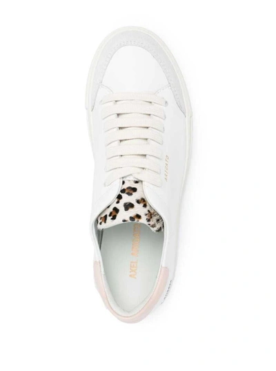 Shop Axel Arigato 'clean 90' White Low Top Sneaker With Lepard Tab  In Leather Woman