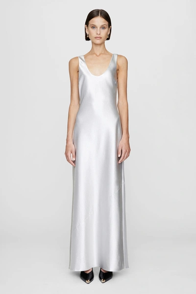 Shop Anine Bing Camille Dress In Silver