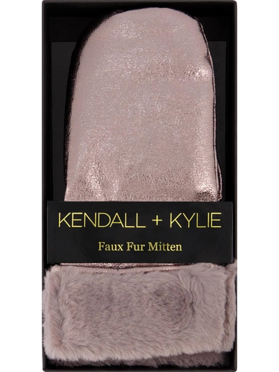 Shop Kendall + Kylie Womens Solid Metallic Mittens In Multi